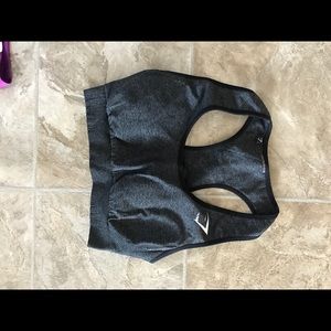 Gymshark Vital Seamless Black Marl Sports Bra, S